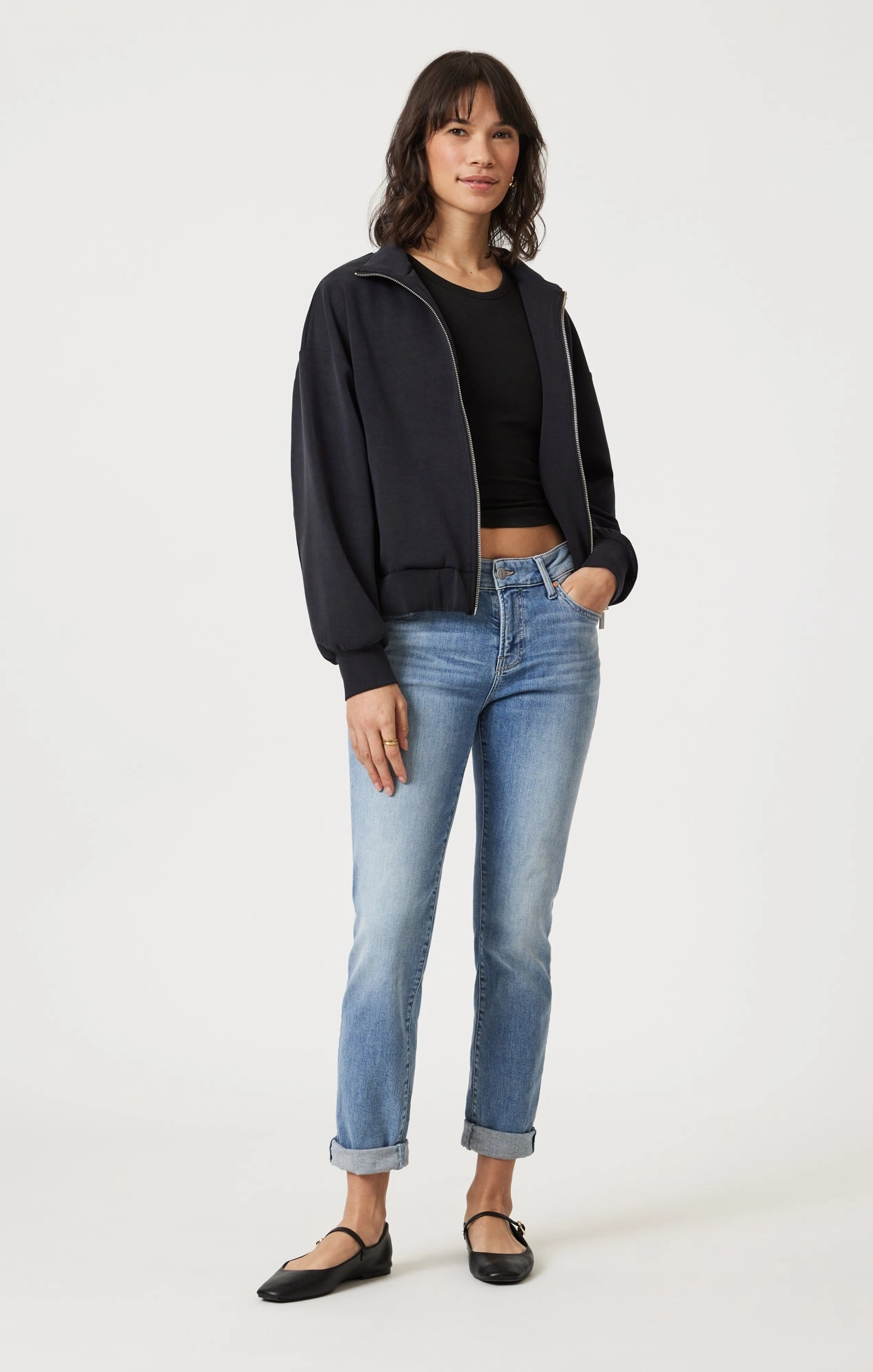 All Purpose EMMA SLIM BOYFRIEND IN LIGHT BRUSHED FLEX BLUE