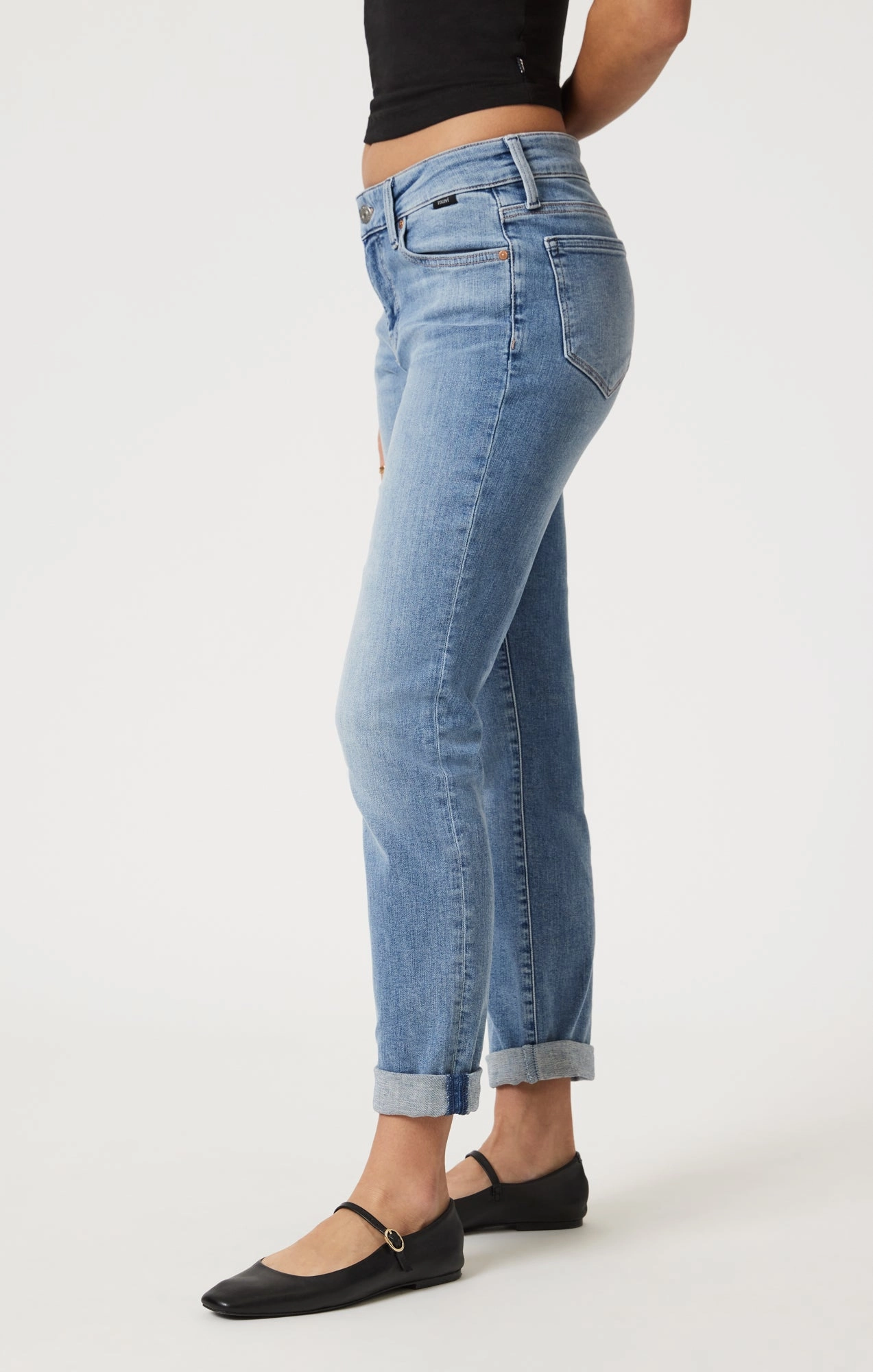 All Season Fit Core Layer EMMA SLIM BOYFRIEND IN LIGHT BRUSHED FLEX BLUE