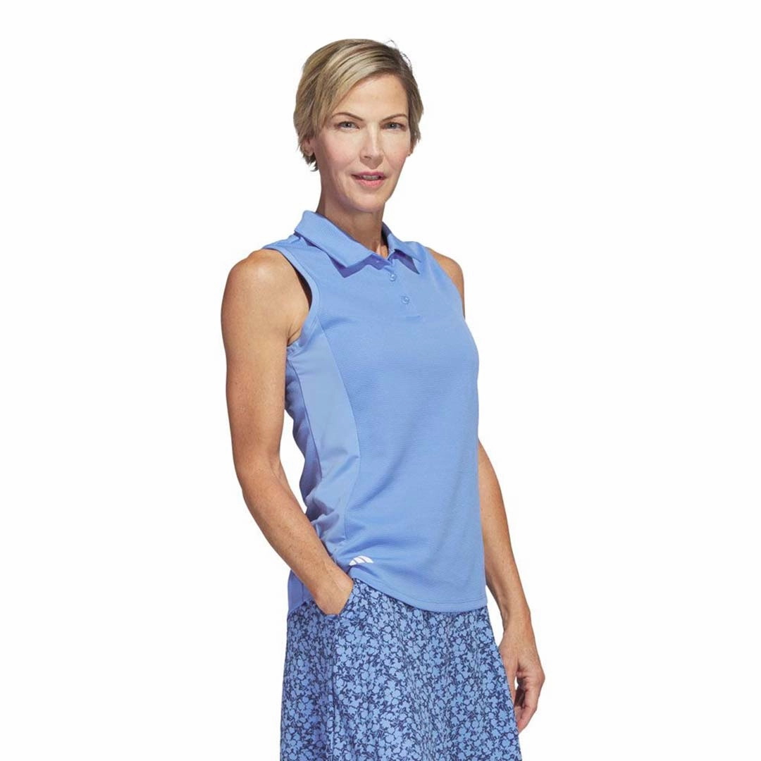 adidas - Women's Textured Sleeveless Golf Polo (HT1257) Durable Abrasion Resistant Anytime Outer Fit
