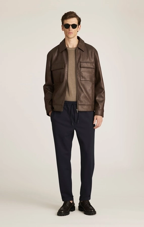 Travel-Ready JERSEY PANTS IN BARITONE BLUE