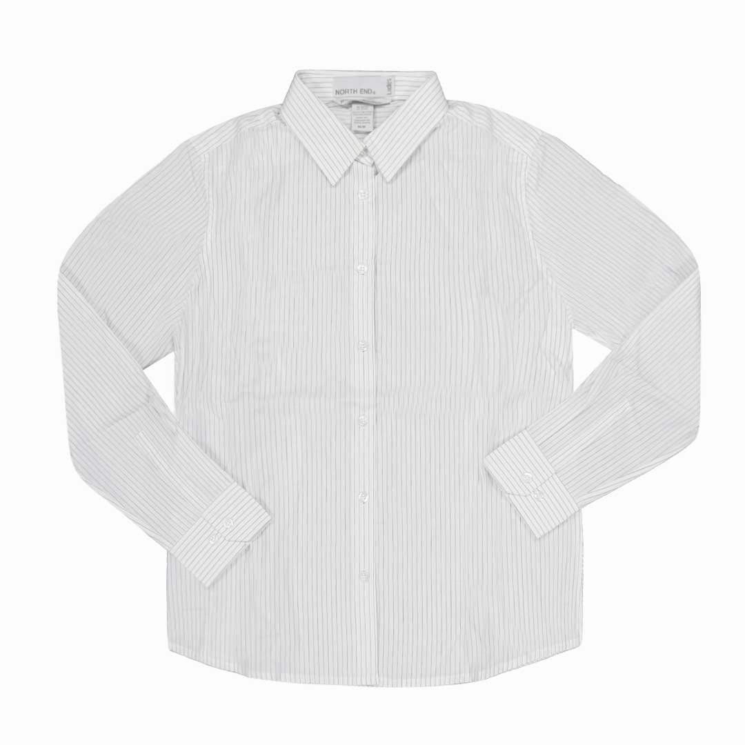 North End - Women's Align Wrinkle Resistant Cotton Striped Shirt (77044 701) Enhanced Edge Binding