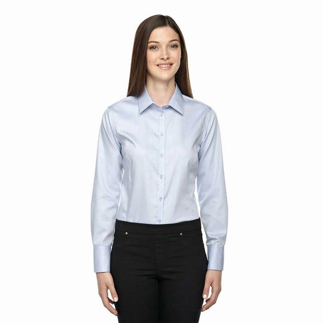 North End Sport - Women's Wrinkle Free Dobby Shirt (78673 808) Flexible Insulation Mild Day Outfit