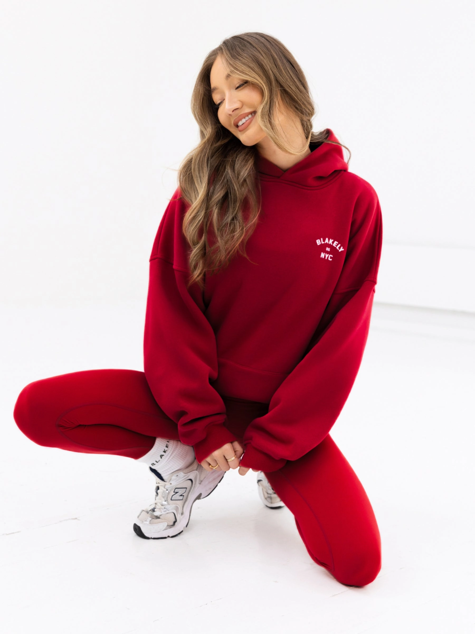 Creative Professional Casual Street NYC Oversized Hoodie - Cherry Red