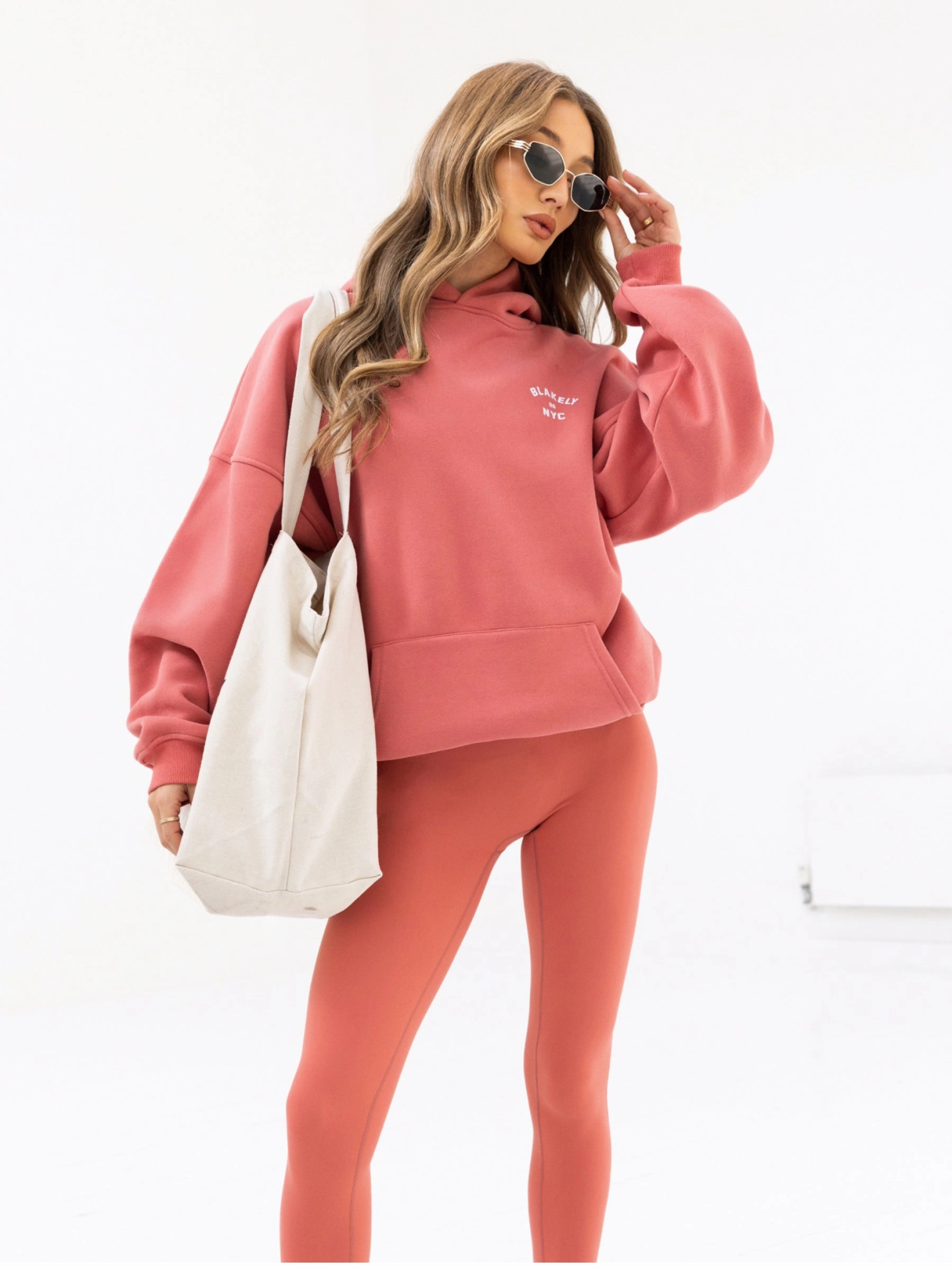 Lizard like NYC Oversized Hoodie - Sunrise Coral