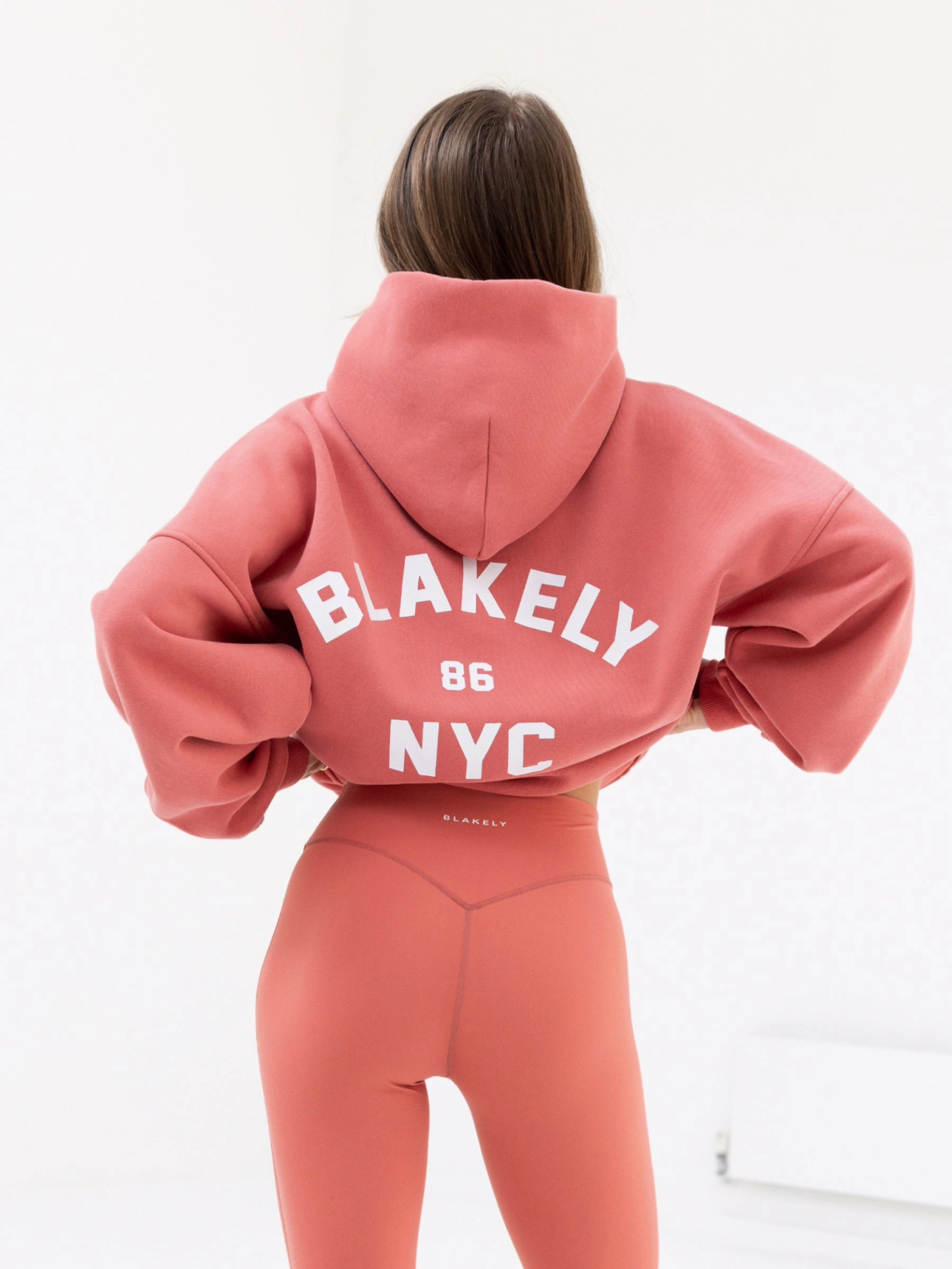 NYC Oversized Hoodie - Sunrise Coral City Wear Style Chiffon details
