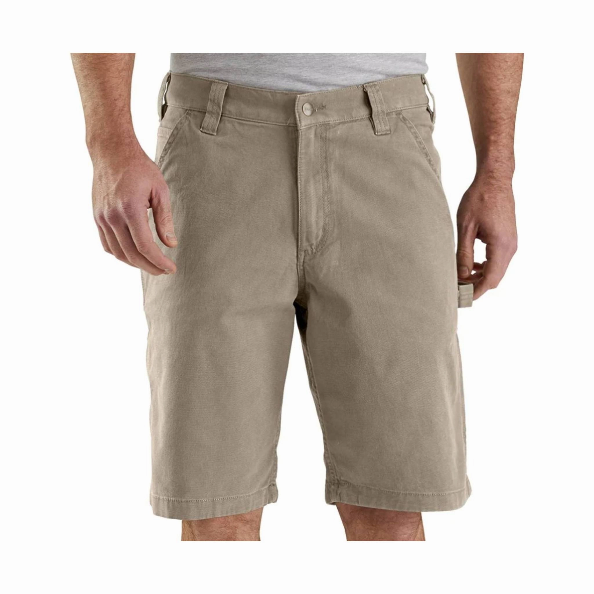 Carhartt Men's Rugged Flex Relaxed Fit Canvas Utility Work Shorts 11 Inch - Tan Everyday Flex Wear