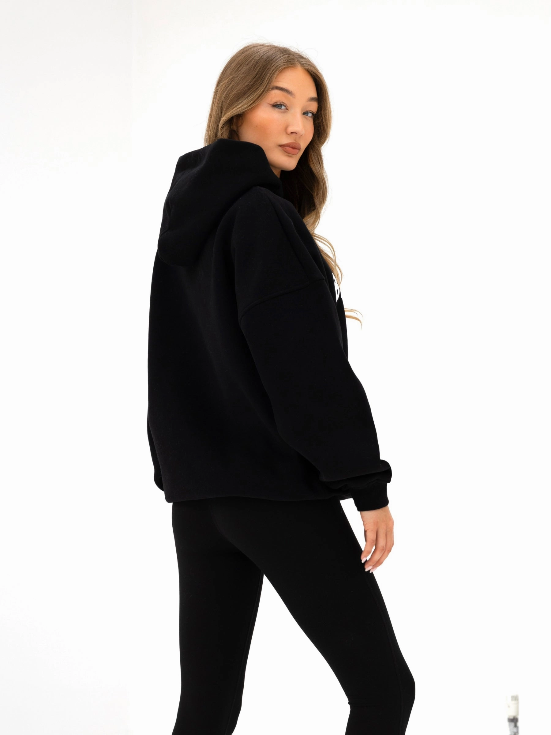 Breathable Stretch Fit Studio Oversized Hoodie - Black