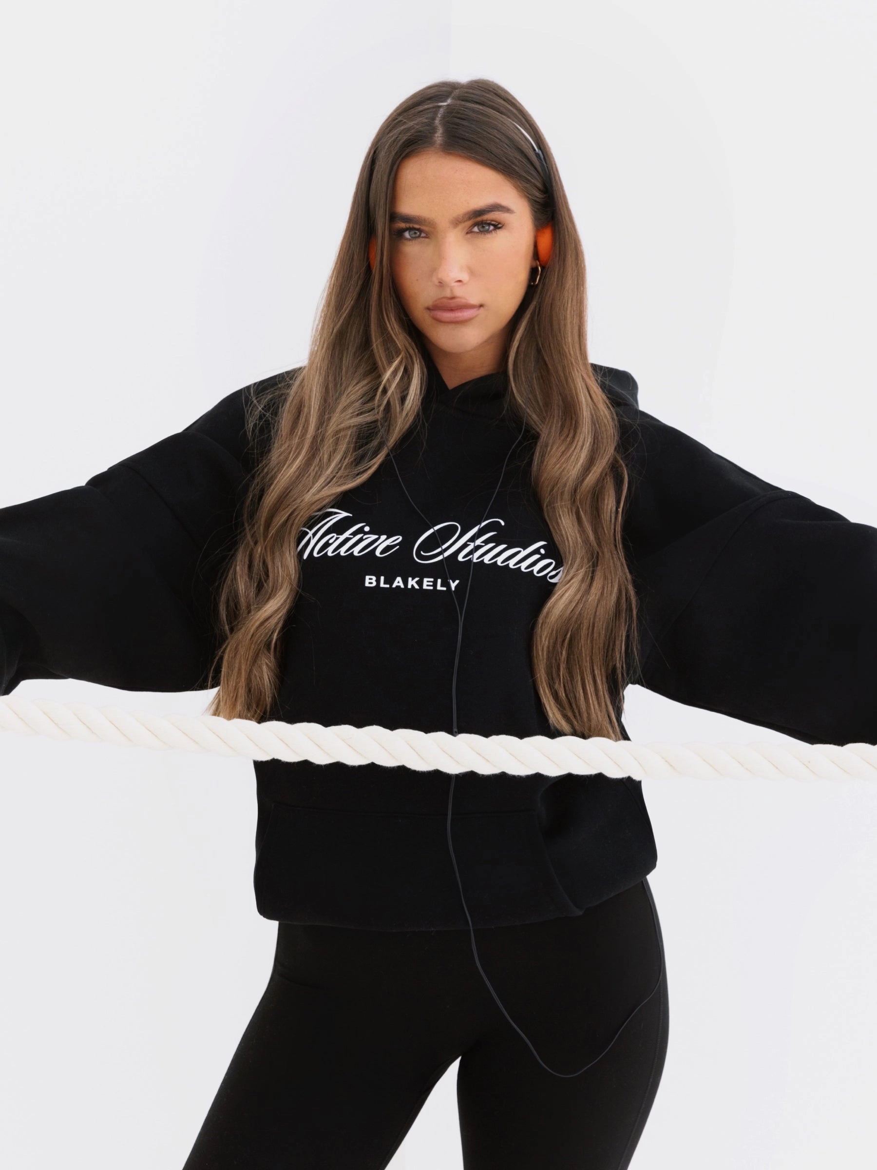 Off Duty Oversized Hoodie - Black Travel Companion Cozy Waist