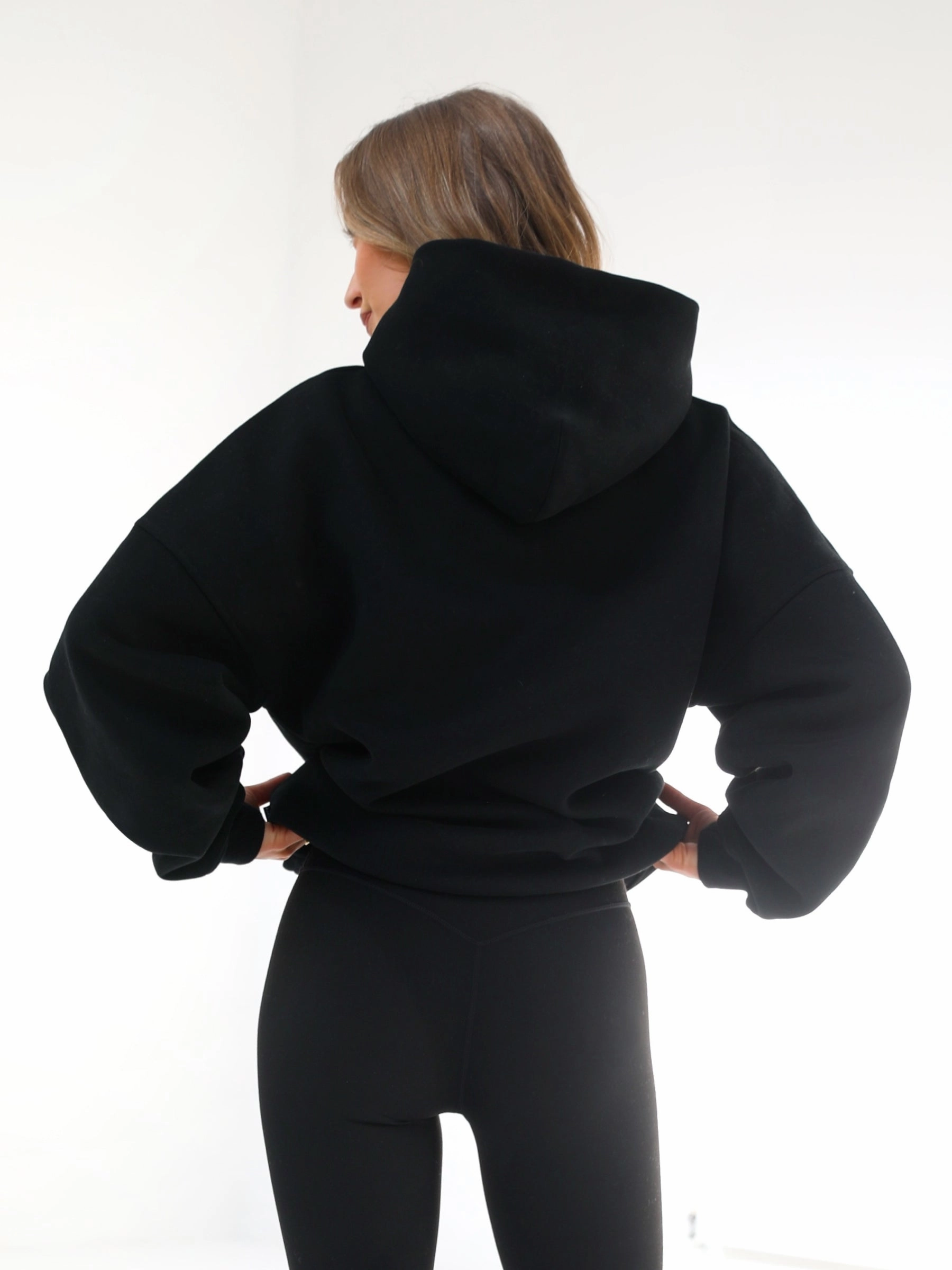 No Tag wrinkle free Off Duty Oversized Hoodie - Black