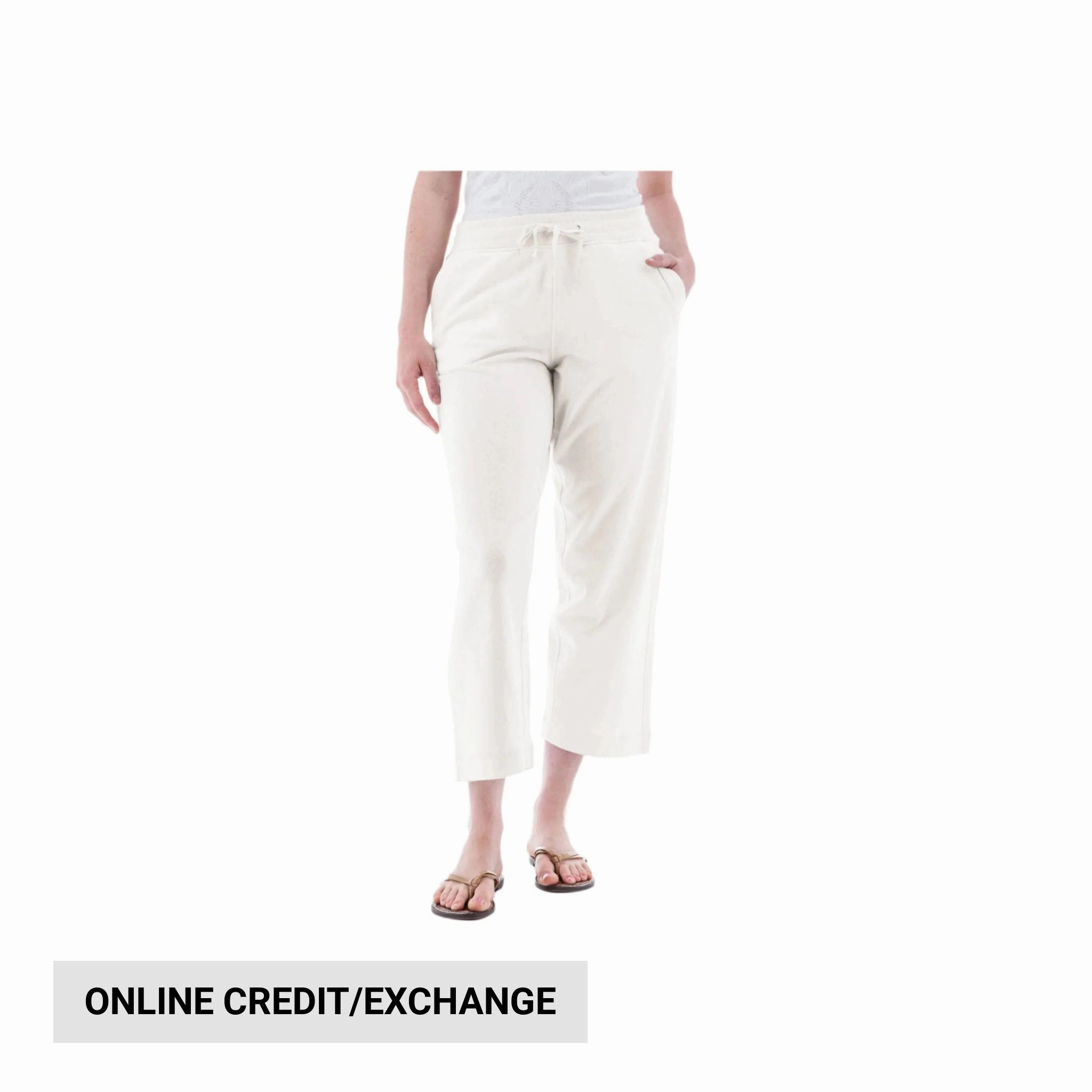 Old Ranch Women's Corina Recycled Crop Sweatpants - Egret Chilly Wear Casual Stretch Wear