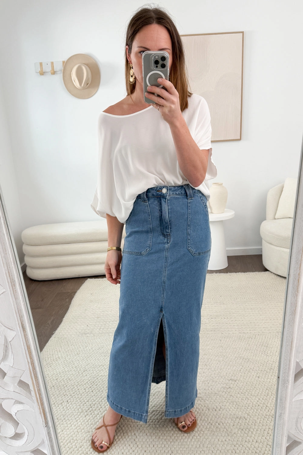 Slim Shape Casual Fit Olin Denim Skirt