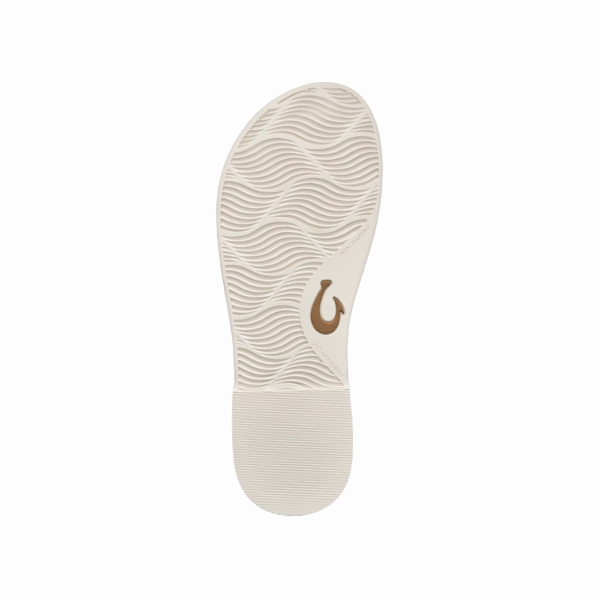 Comfortable Footwear For Outdoors Elastic Straps Olukai Women's La??i T?CBar White Sand