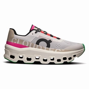 On Running Women's Cloudmonster Silver/Ivory Pressure Distribution Nodes Comfort Cushion Technology