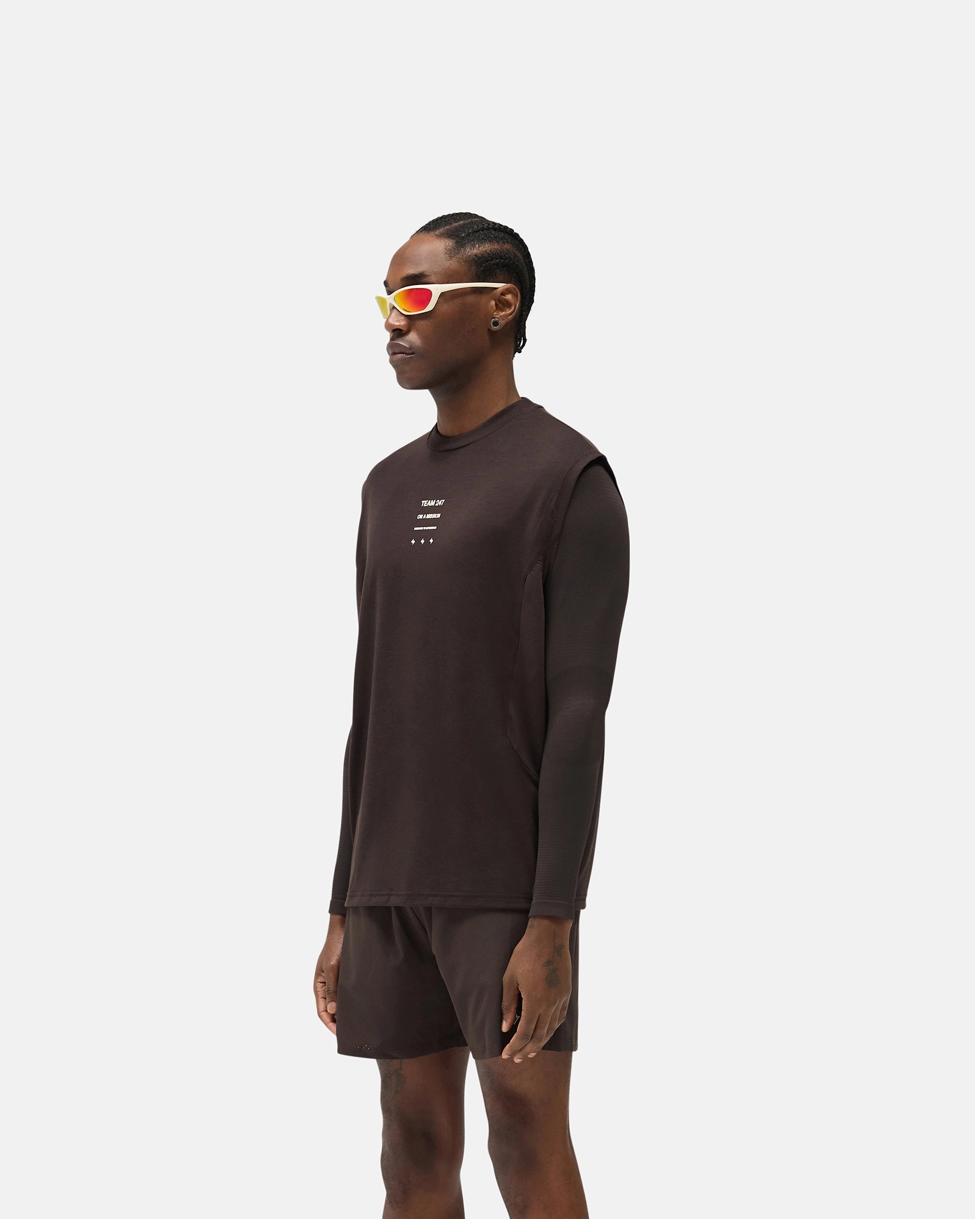 247 Uprising Oversized Tank - Chocolate MinimalBranding Organic Cotton