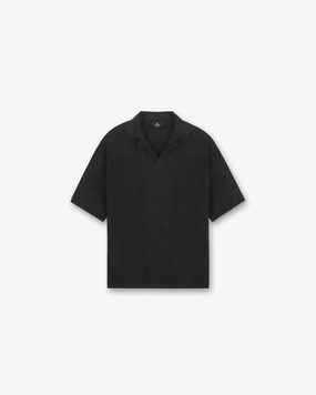 Open Stitch Polo - Black Street Smart Look Modern Style Trend