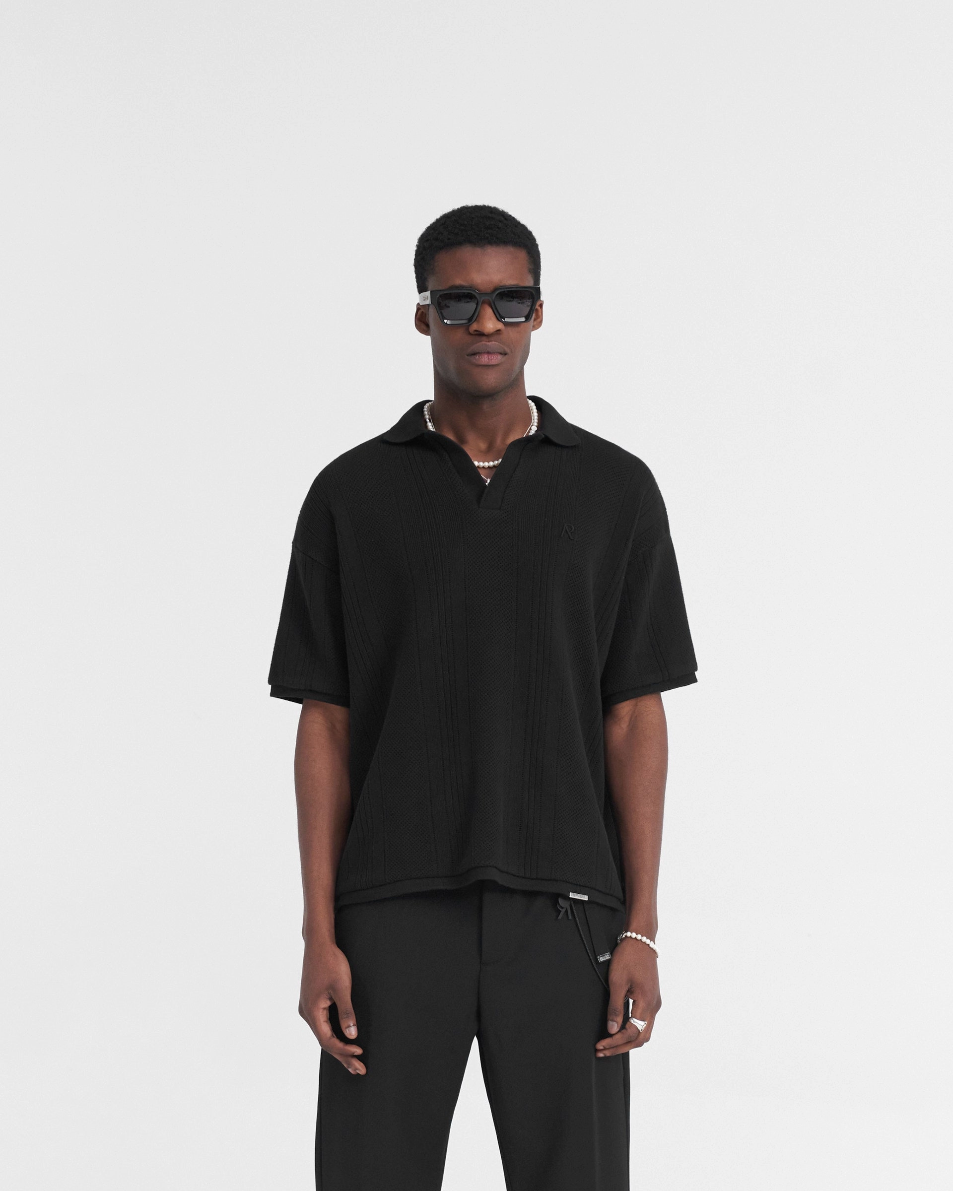 Wedding Comfort Design Open Stitch Polo - Black