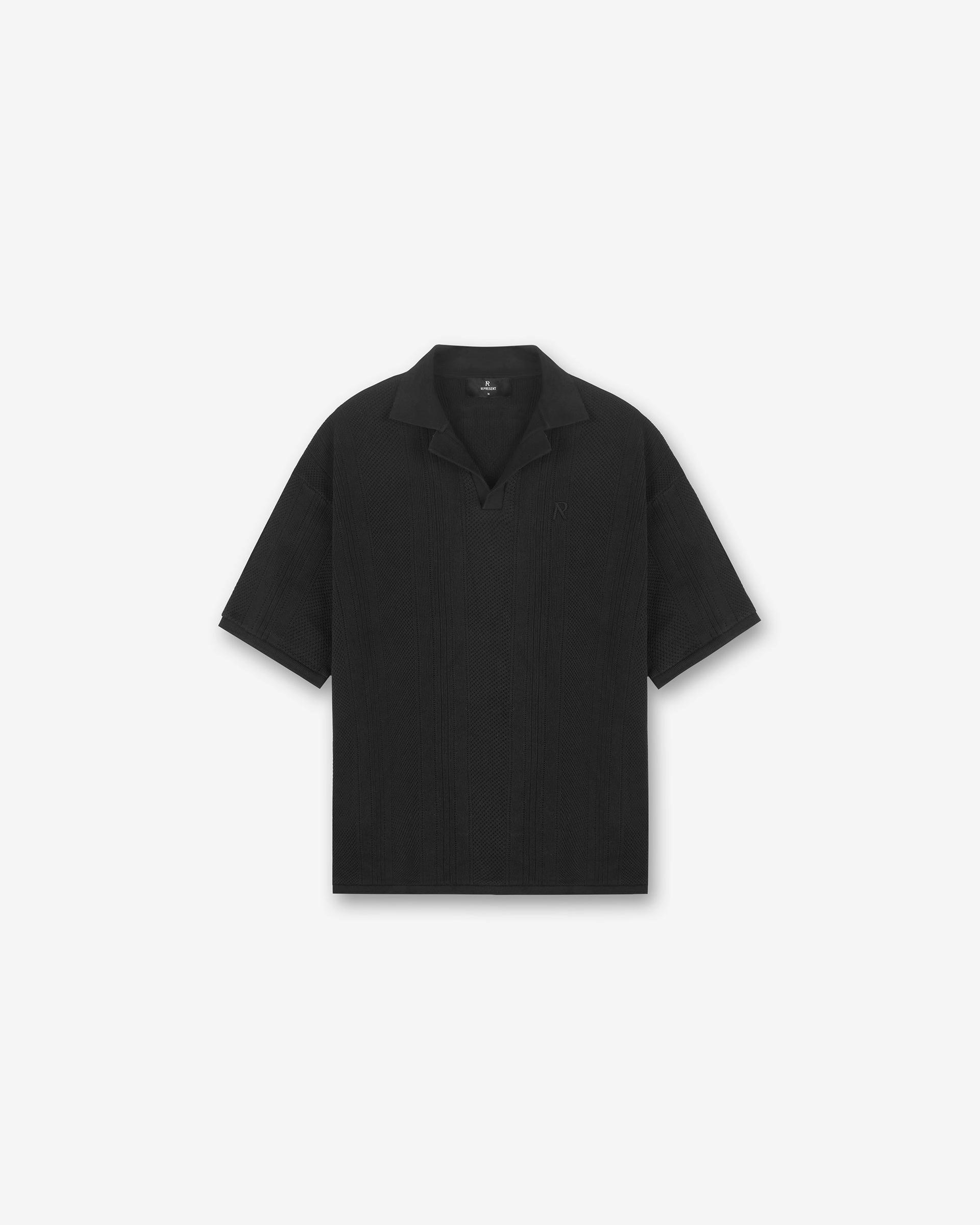 Open Stitch Polo - Black Street Smart Look Modern Style Trend