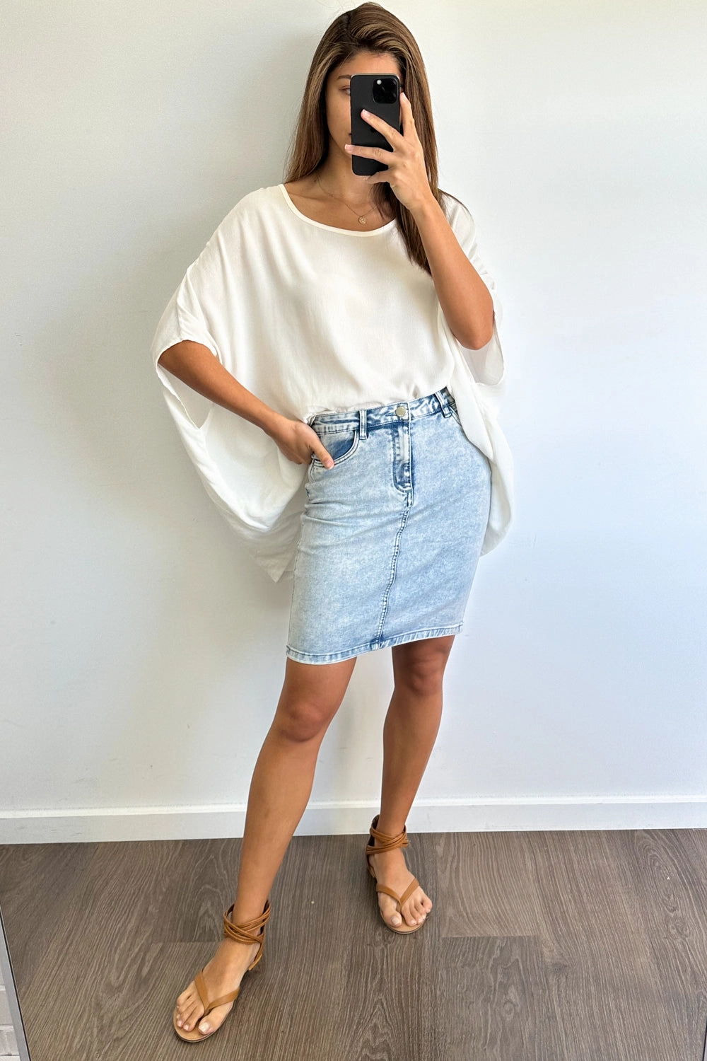 Oslo Denim Skirt - Acid Wash Casual Design