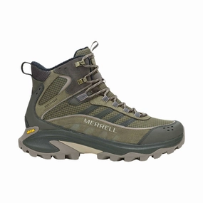 Merrell Men's Moab Speed 2 Thermo Mid Waterproof Boots - Olive Protective Lining Durable Shell Urban Traveler