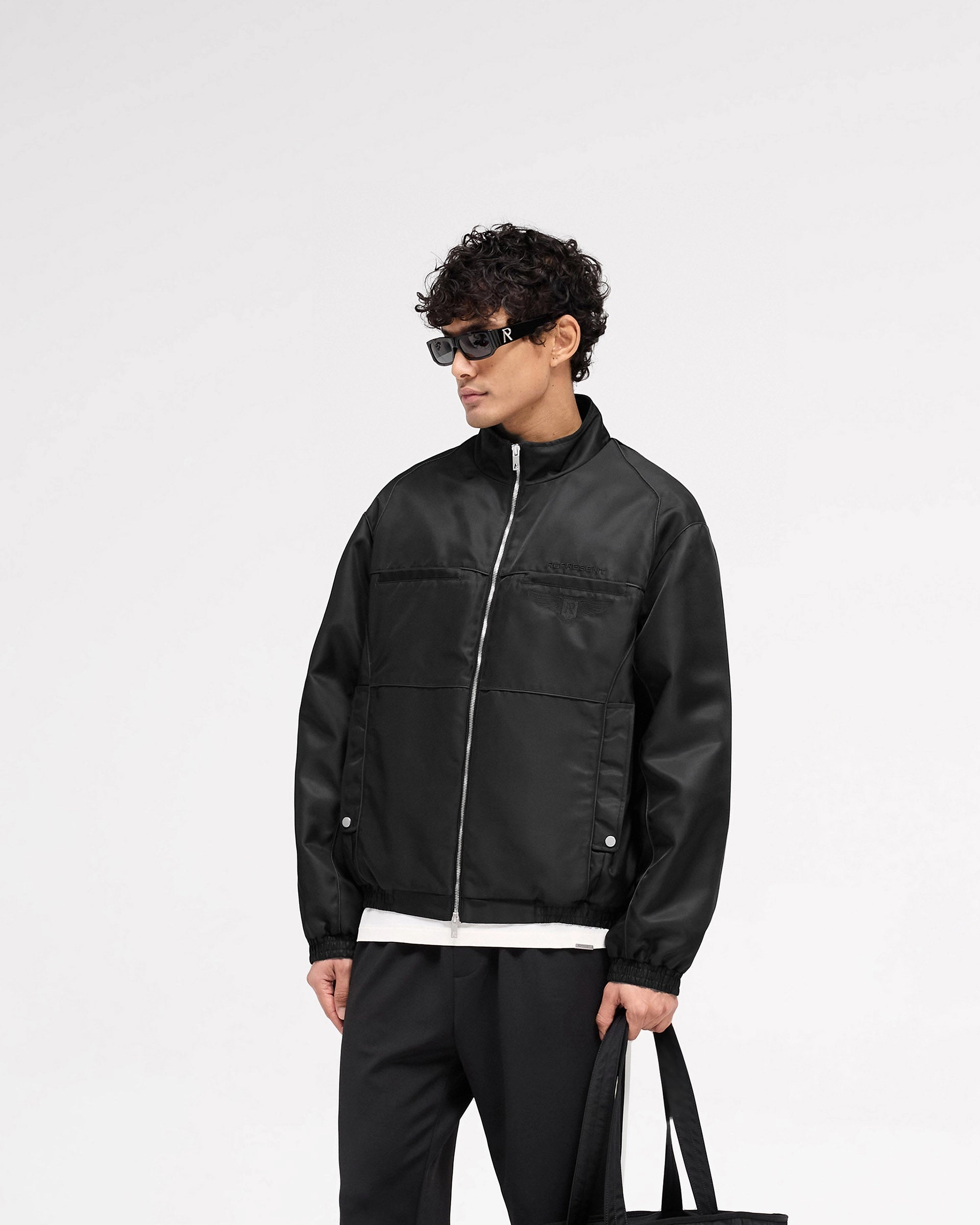 Elastic Cuff Adjustment Overdrive Racing Jacket - Black