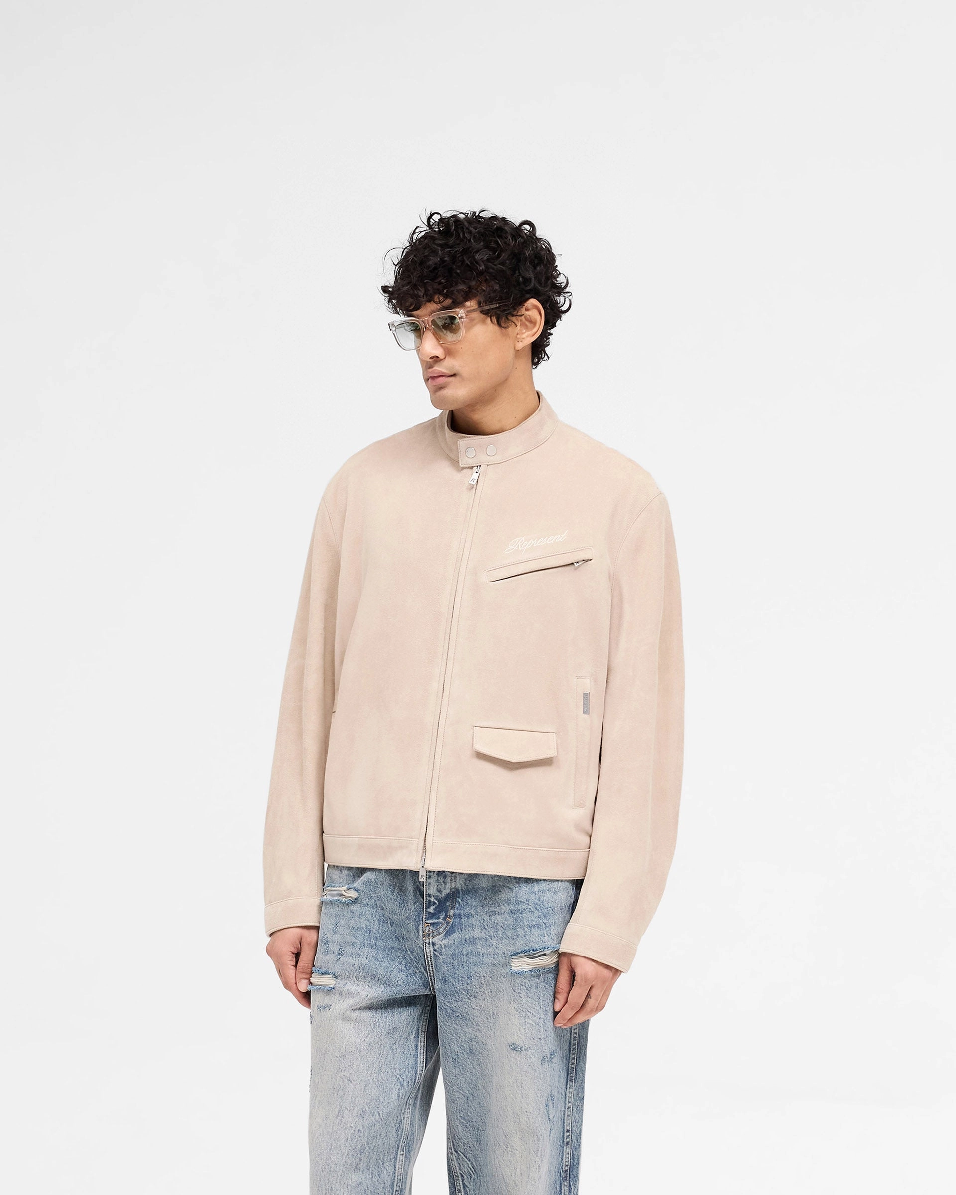 Daywear Staple Heat Reflective Layer Overdrive Suede Jacket - Beige