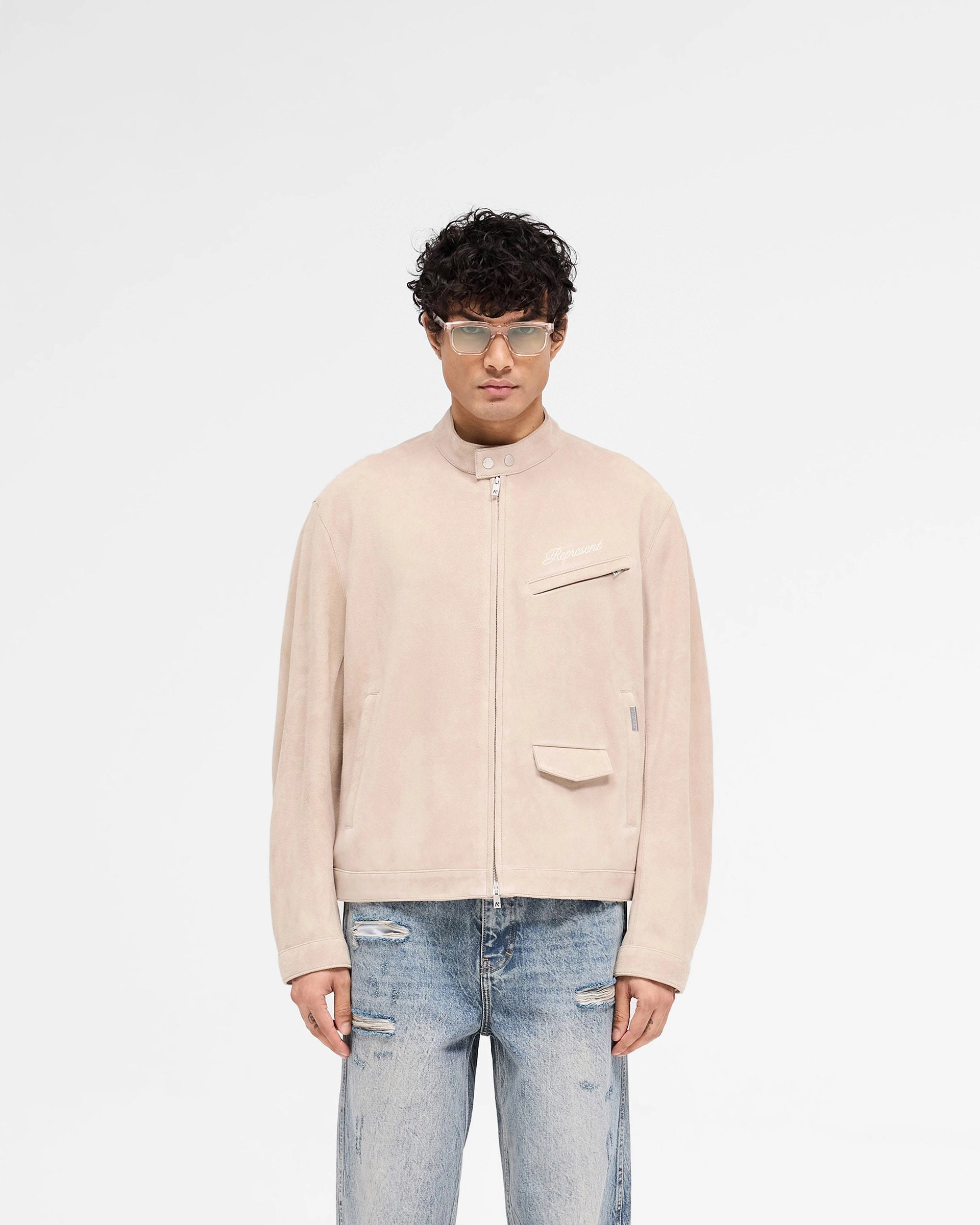 Overdrive Suede Jacket - Beige Primaloft Insulation QuickAccessPockets