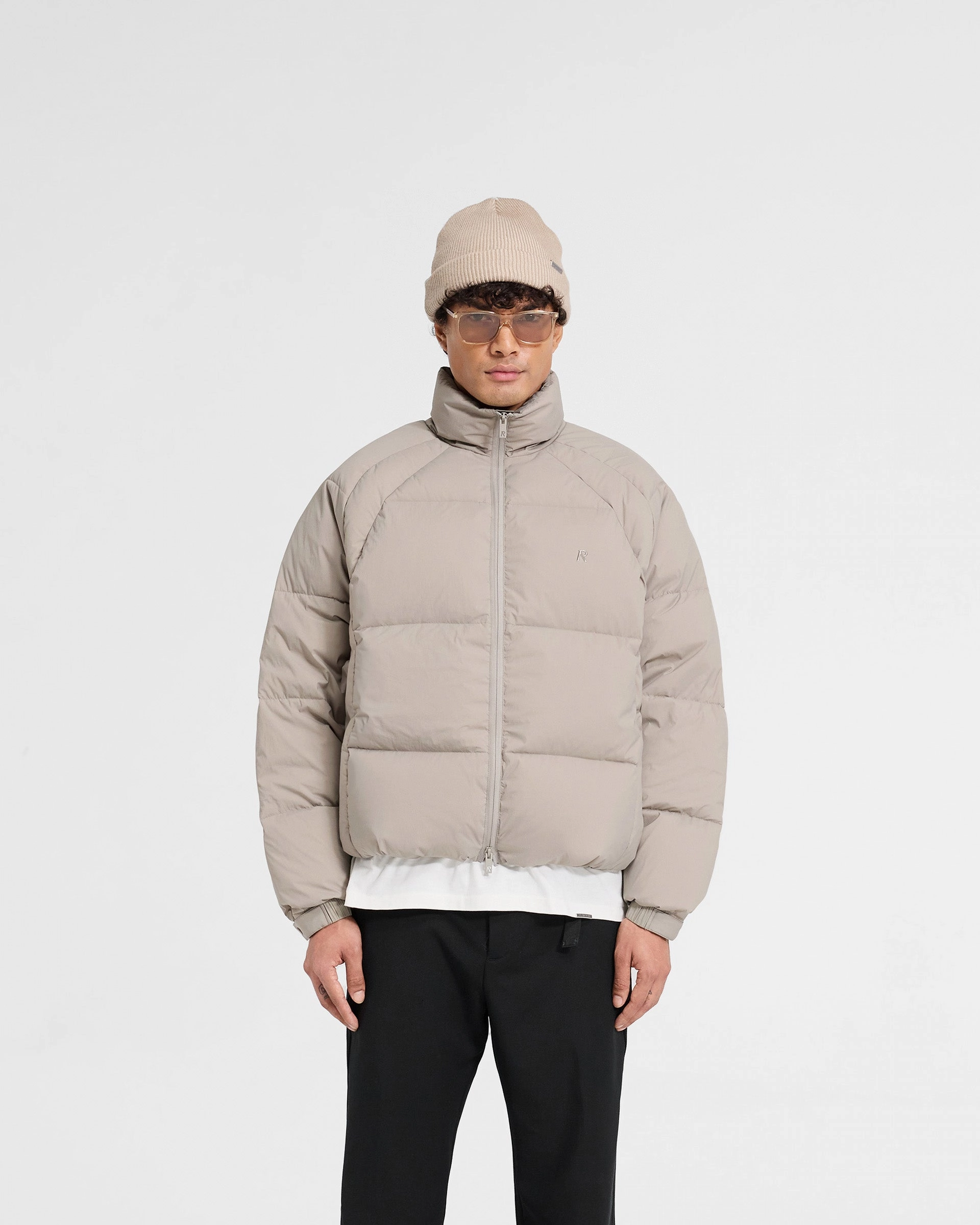 Flatlock Seam Construction Quick Drying Funnel Neck Puffer - Dune