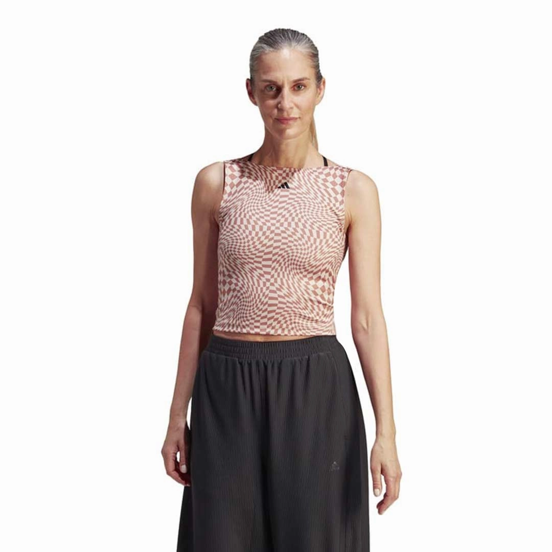 Anti Pill Fabric Tech Lightweight Comfort adidas - Women's Print Clash Yoga Tank Top (HY2601)