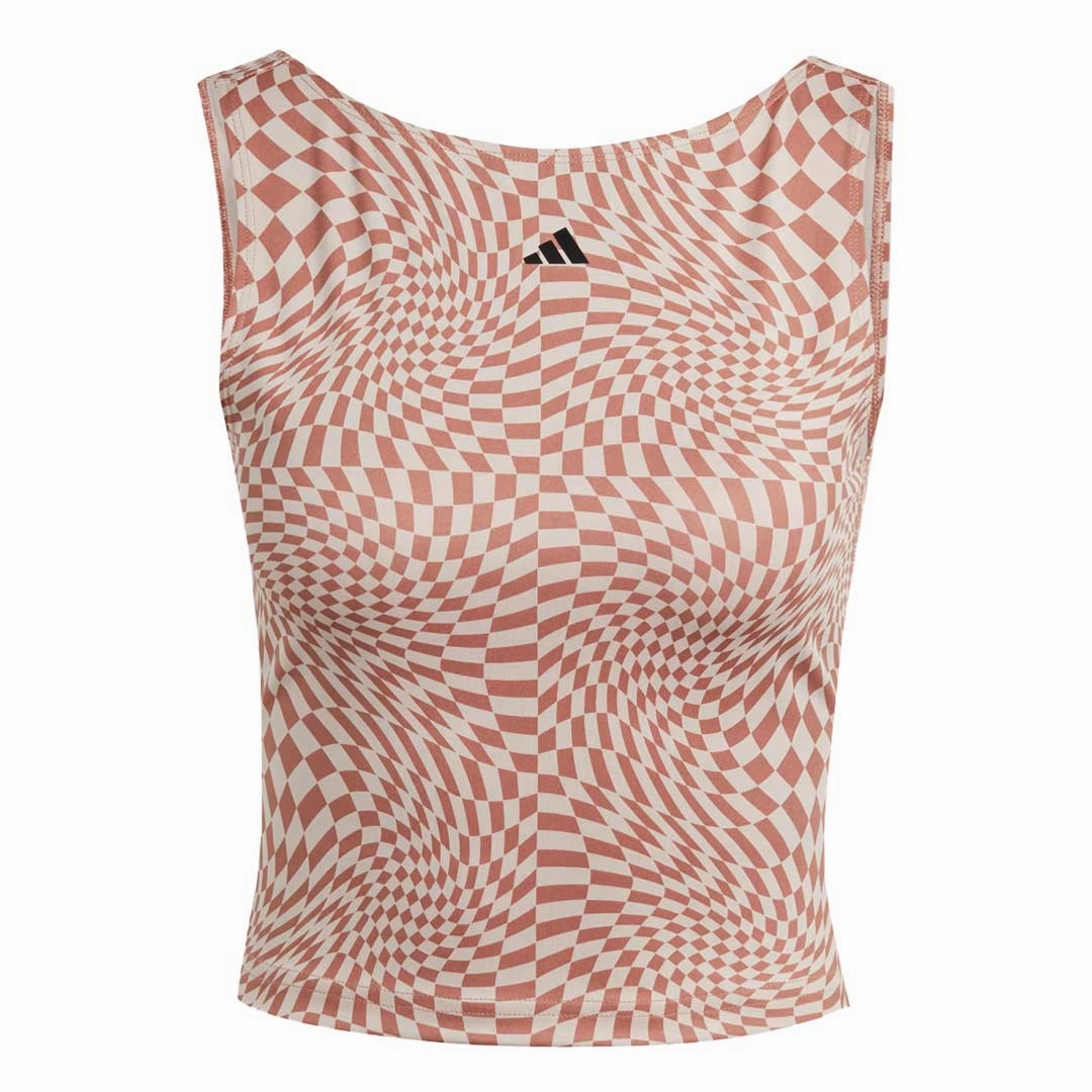 adidas - Women's Print Clash Yoga Tank Top (HY2601) Casual Fit Silhouette Flexible Shoulder Design