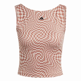 adidas - Women's Print Clash Yoga Tank Top (HY2601) Casual Fit Silhouette Flexible Shoulder Design