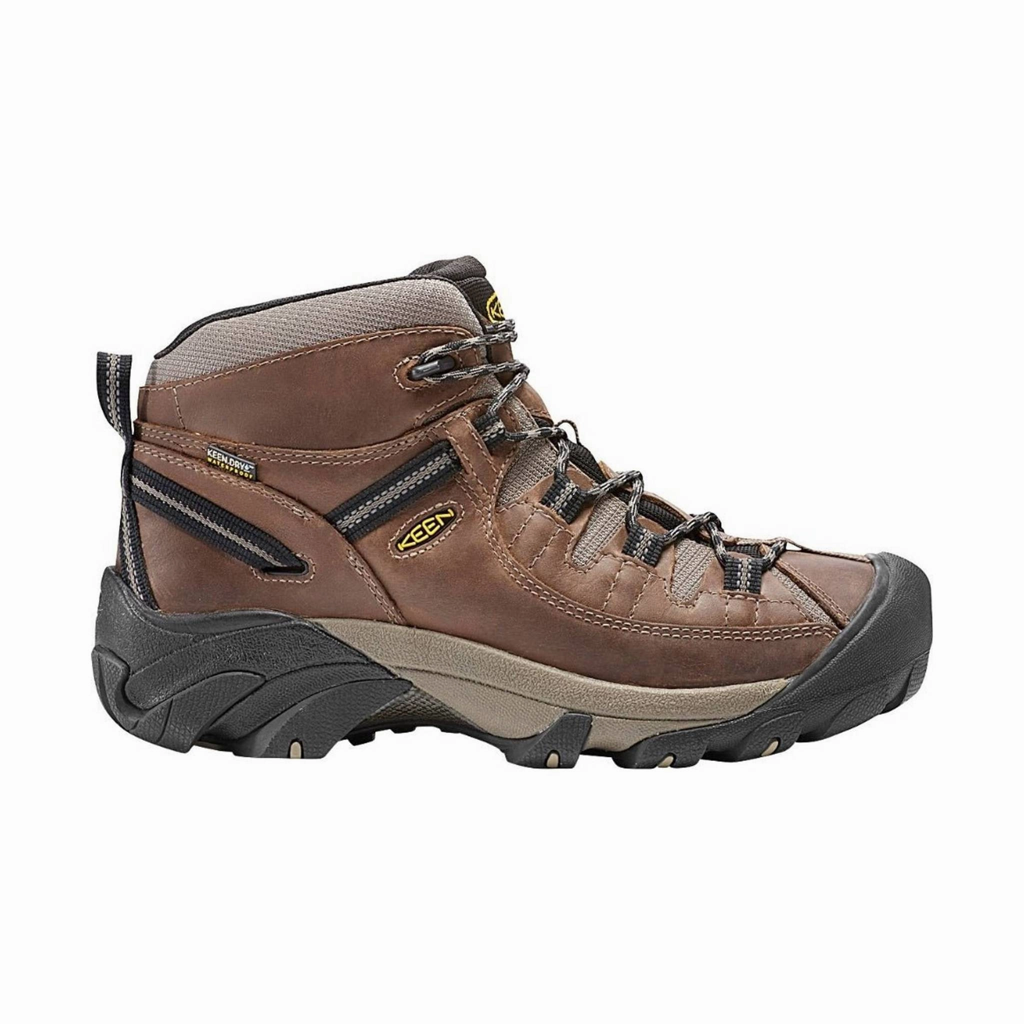 KEEN Men's Targhee II Waterproof Mid Boot - Shitake/Brindle Anti Slip Sole Odor Control Technology