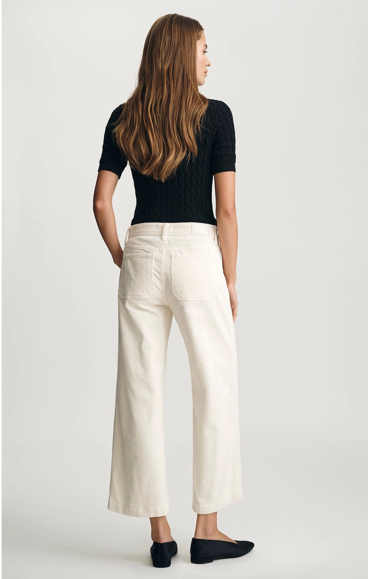 PALOMA MARINE WIDE LEG IN WHITE CORD Low-rise style Slim Profile