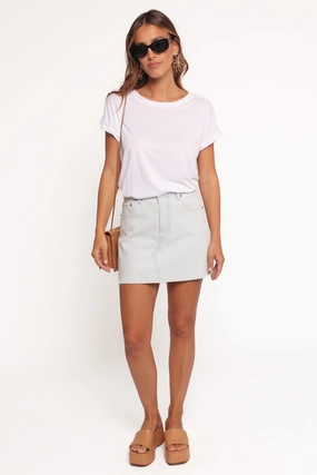 Malibu Mini Skirt - Blue Bell Stripe Key Feature Seasonal Drop