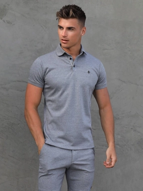 Timeless elegance Fitted Silhouette Sorrento Polo Shirt - Grey