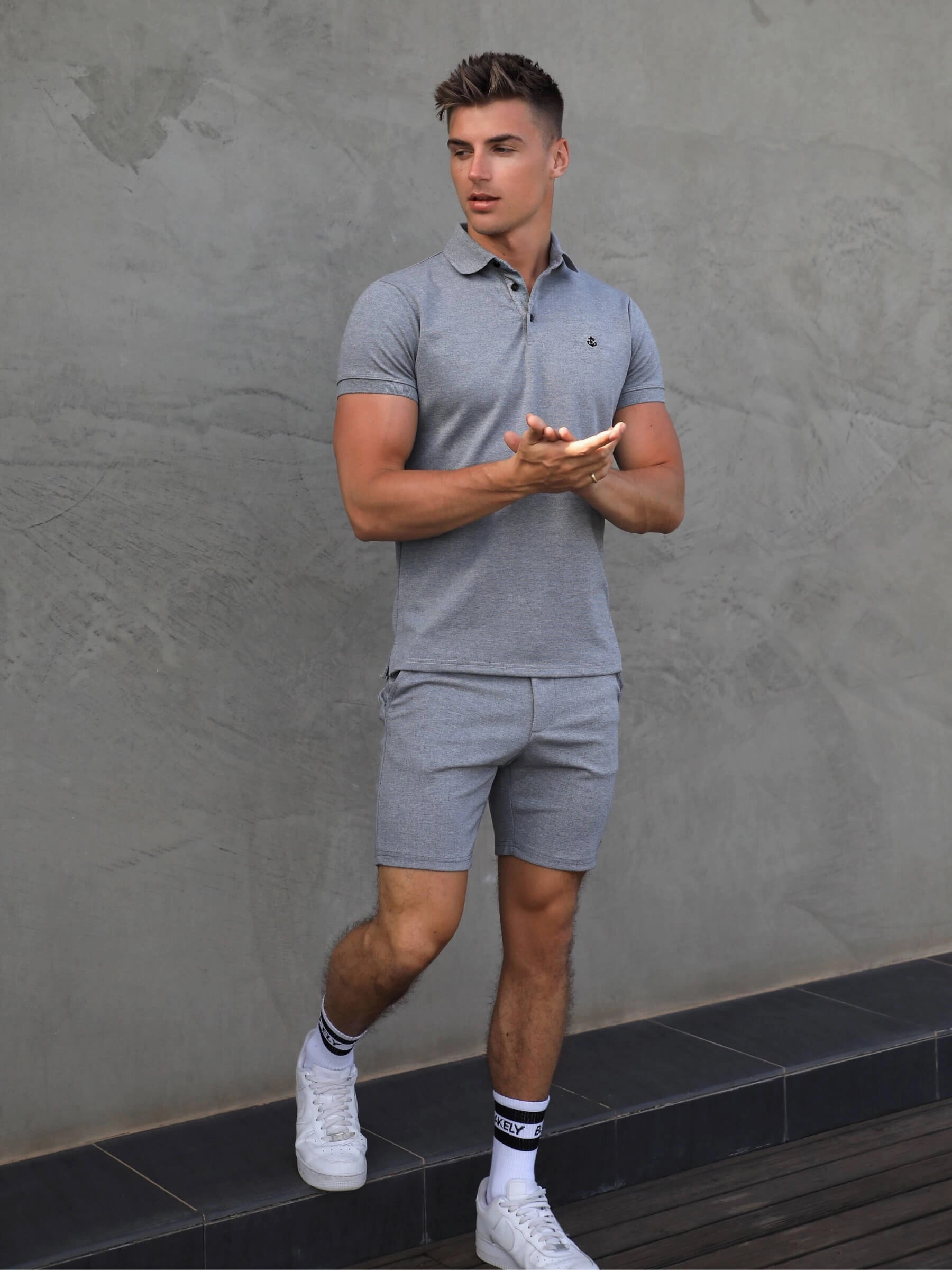 Sorrento Polo Shirt - Grey Petite Option Edgy Design