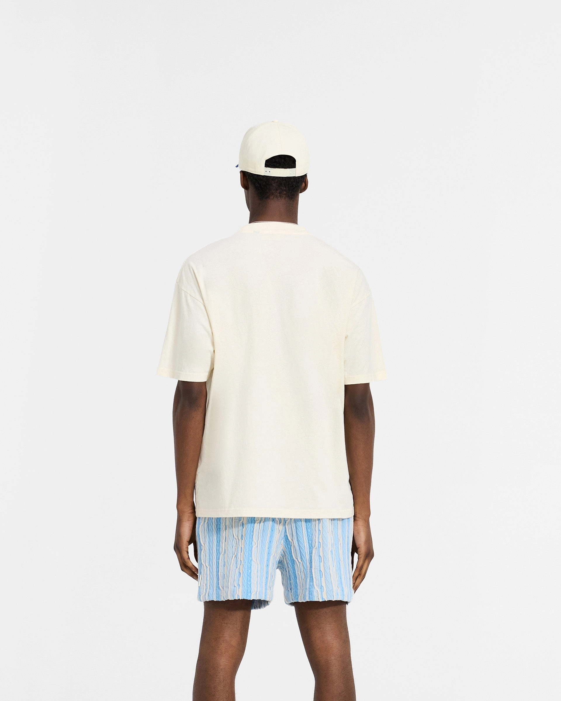 Fade Resistant Dye Permanent Vacation Pocket T-Shirt - Antique White