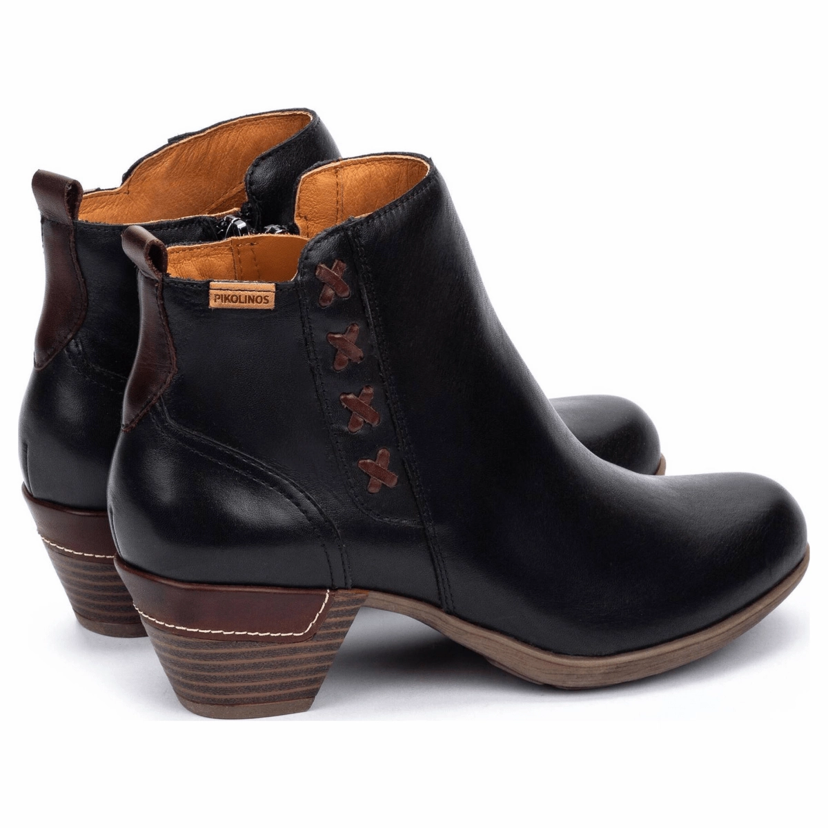 Pikolinos Women's Rotterdam Black Leather Daily Utility Protective Finish Nature Lover