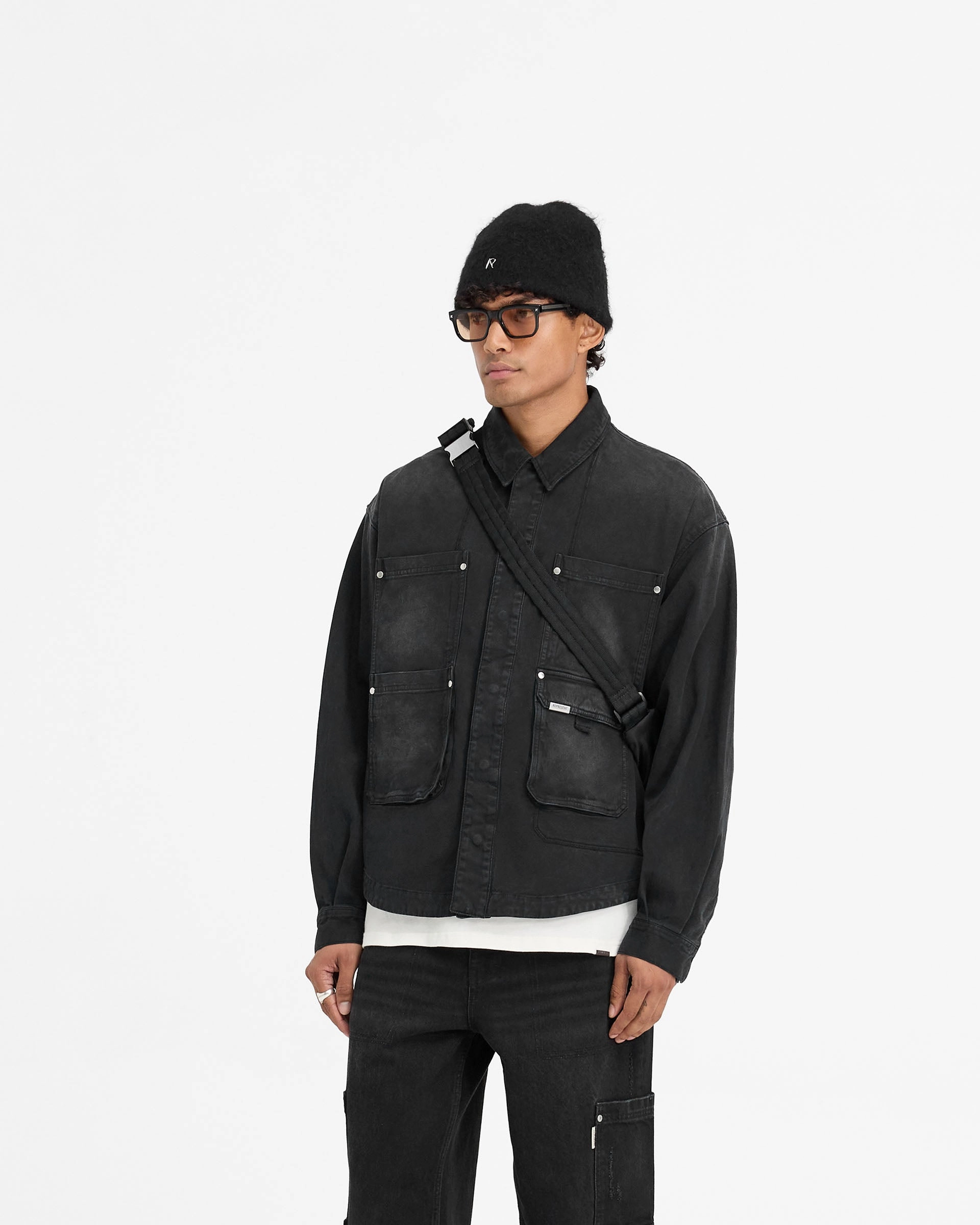 Workshop Shirt - Washed Black Comfort Stretch All-Day Wear