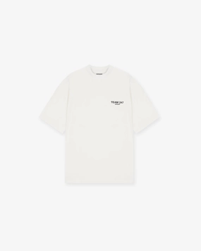 MoistureWicking Casual Style Team 247 Oversized T-Shirt - Flat White