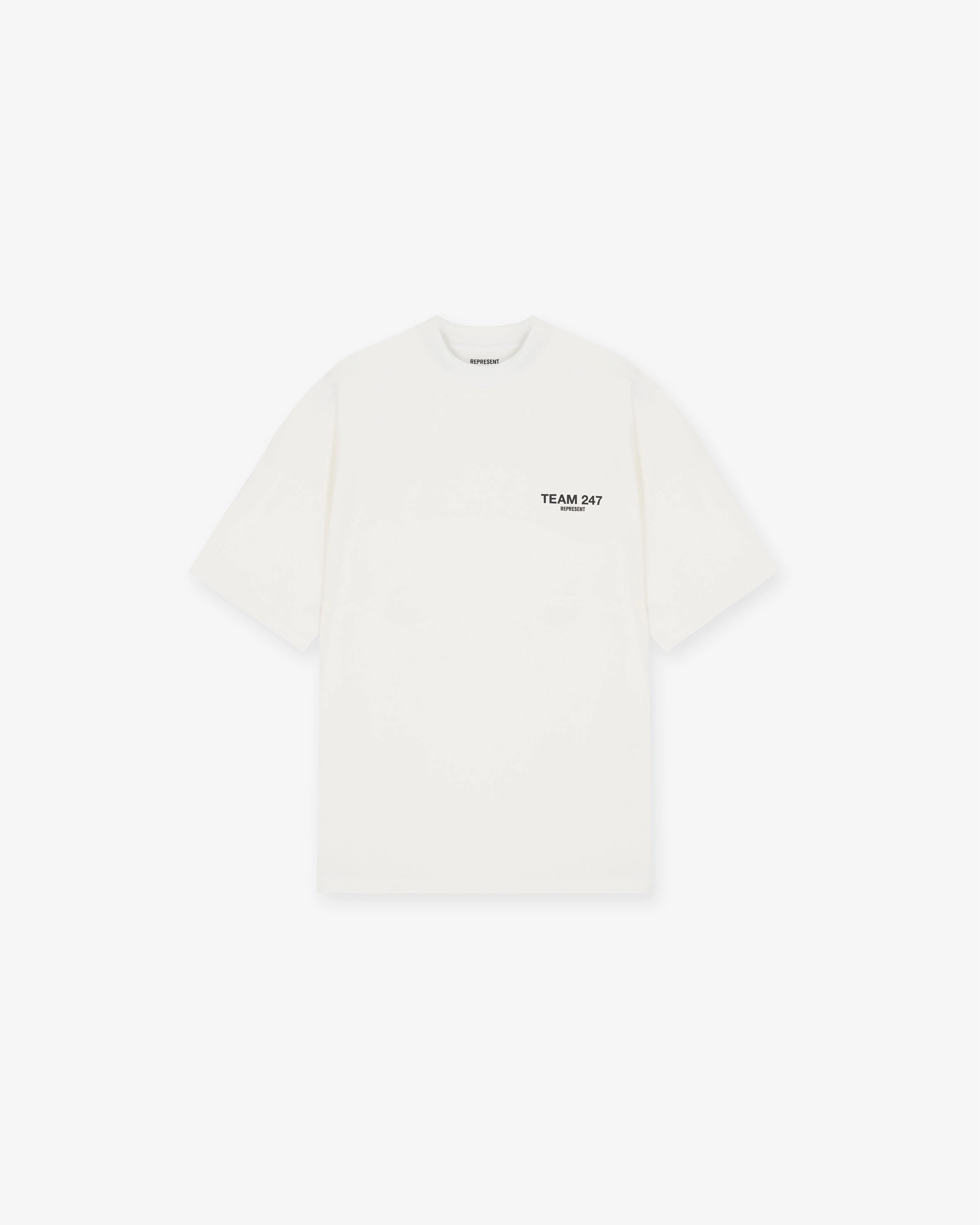 MoistureWicking Casual Style Team 247 Oversized T-Shirt - Flat White