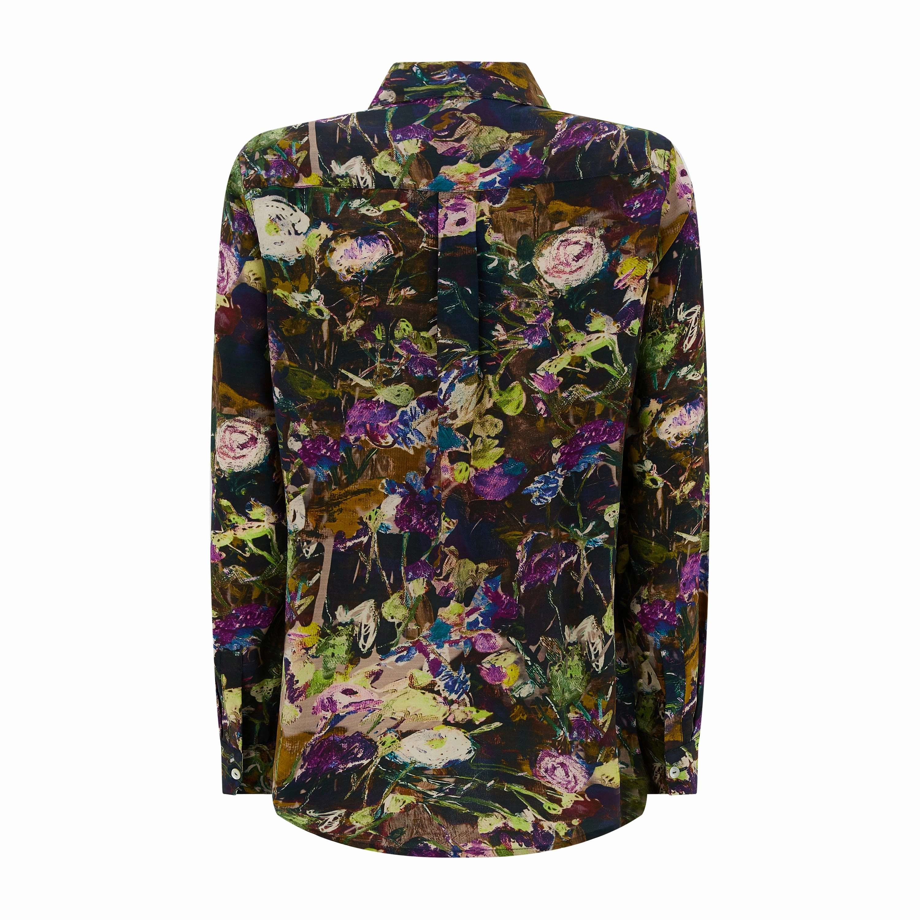 Concordia Wild Garden Silk Crepe De Chine Shirt Soft Touch Texture