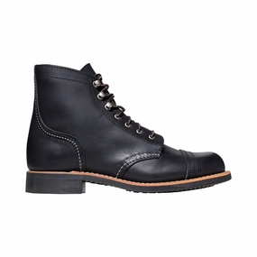 Punk Bold Suede Feel Red Wing Women's Iron Ranger 3366 Black Leather