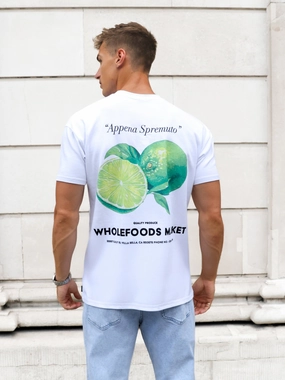 Lime Print Relaxed T-Shirt - White Everyday Wear