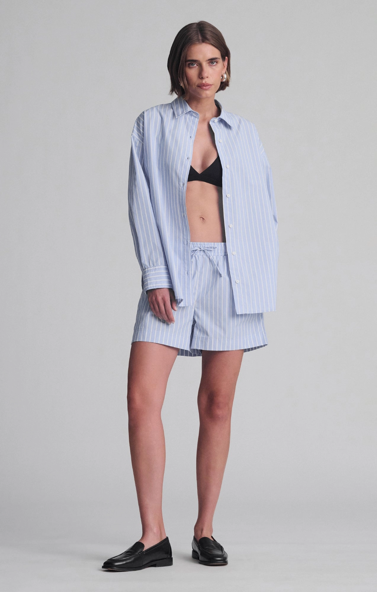 PULL-ON SHORTS IN BLUE STRIPE Pocket Reinforcement All Season