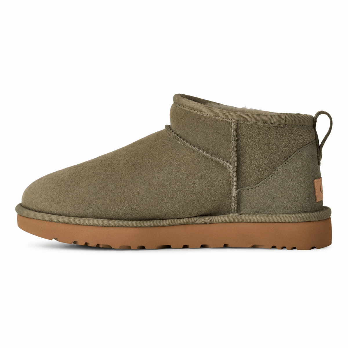 Leather Material UGG Women's Classic Ultra Mini Moss Green/Amphora