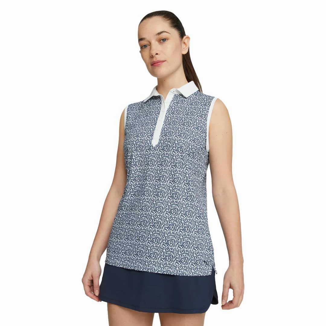 Stretchable Material Puma - Women's CLOUDSPUN Valley Sleeveless Golf Polo (621636 01)
