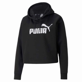 Puma - Women's Essentials Cropped Logo Hoodie (586869 01) Ergonomic Shoulder Cut