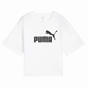 Puma - Women's Essentials Cropped No. 1 Logo Relaxed T-Shirt (684972 02) Casual Staple Light Reflective Logos