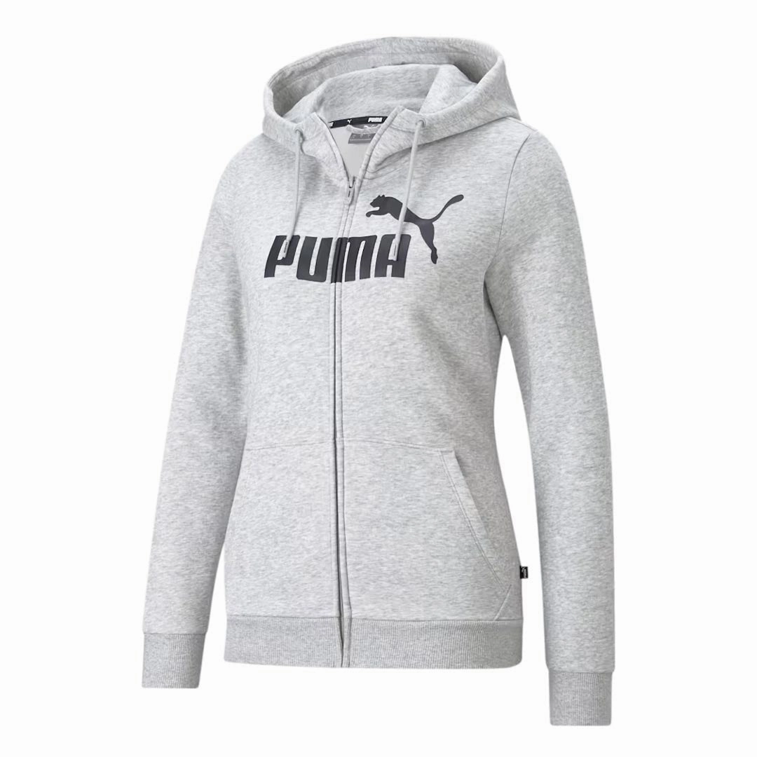 Puma - Women's Essentials Logo Full Zip Hoodie (586806 04) Reinforced Shoulders Anti Pill Fabric Tech