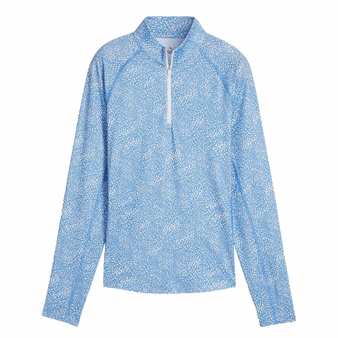 Expandable Side Gussets Puma - Women's You-V Microdot Quarter-Zip Golf Sweater (623934 01)
